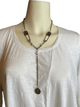 Laundry Pin and Vintage French Coin Necklace