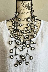 Black And White Pop Rubber Necklace