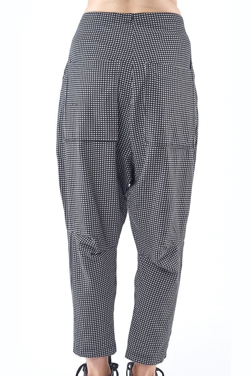 Check Drop Crotch Trousers
