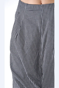 Check Drop Crotch Trousers
