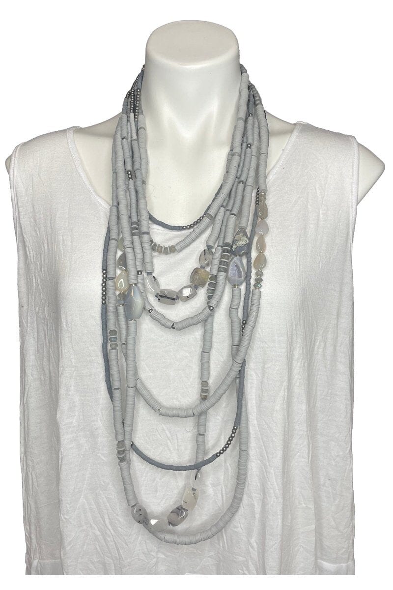 Grey Multi-Strand Necklace