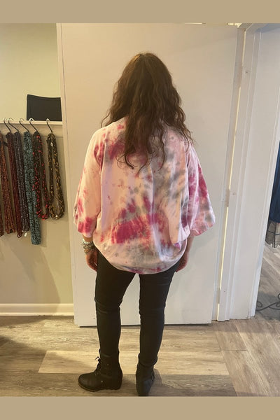 Holly Shrug - Pink and Grey Tie Dye