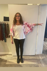 Holly Shrug - Pink and Grey Tie Dye