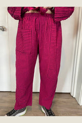 Pink Striped Patch Pant
