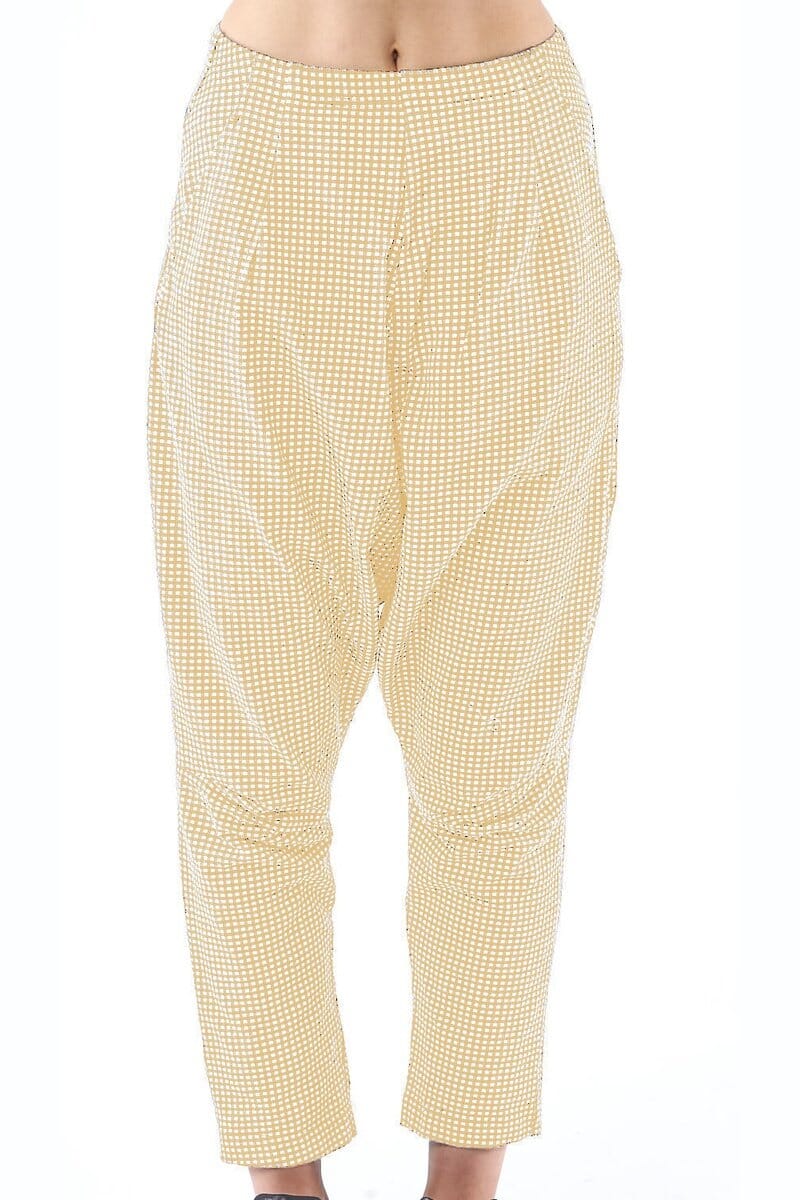 Check Drop Crotch Trousers