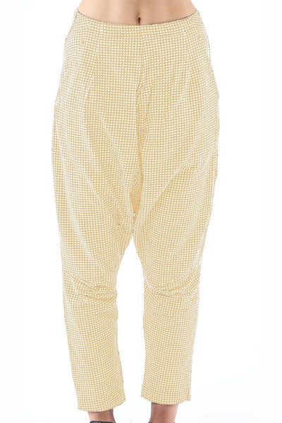 Check Drop Crotch Trousers