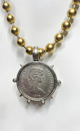 Gold Bead Coin Necklace