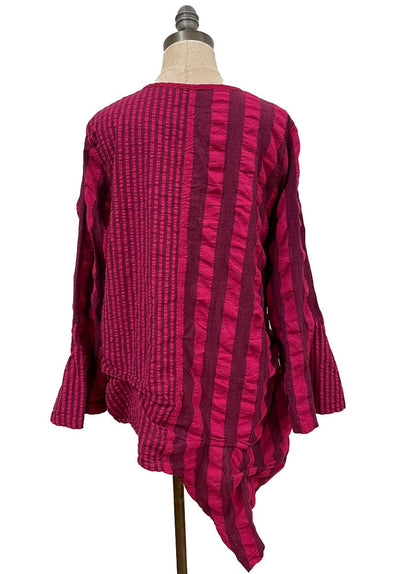 Pink Striped Asymmetic Jacket